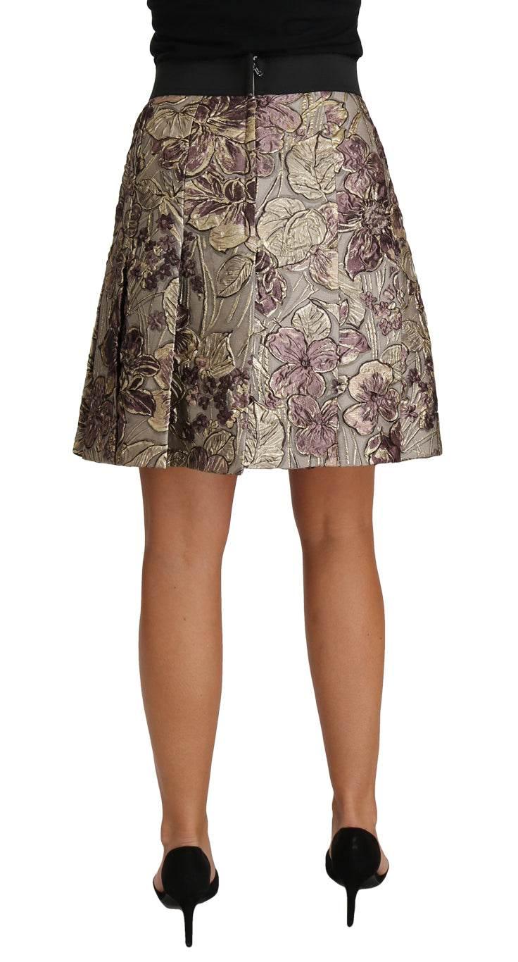 Dolce & Gabbana Floral Jacquard A-Line Skirt Delight - Hilstor