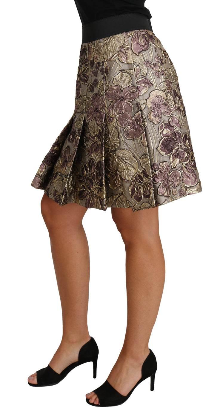 Dolce & Gabbana Floral Jacquard A-Line Skirt Delight - Hilstor