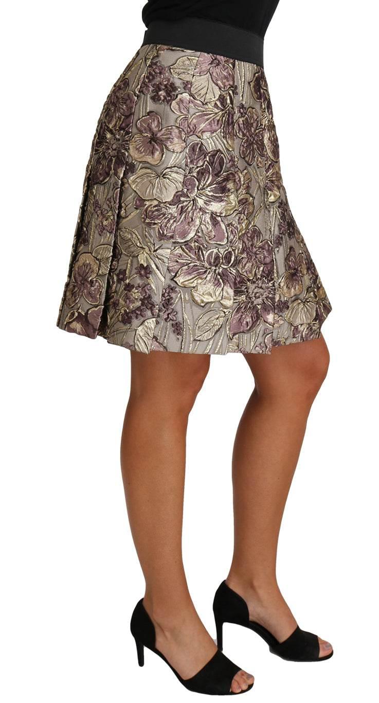 Dolce & Gabbana Floral Jacquard A-Line Skirt Delight - Hilstor
