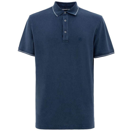 Corneliani Navy Blue Cotton Polo Shirt - Hilstor