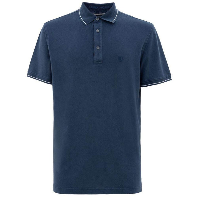 Corneliani Navy Blue Cotton Polo Shirt - Hilstor