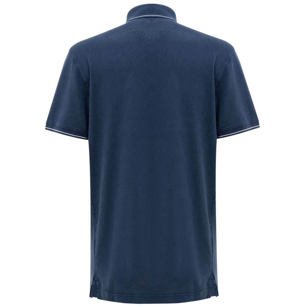 Corneliani Navy Blue Cotton Polo Shirt - Hilstor