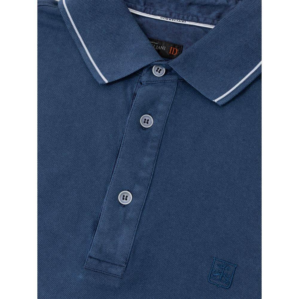 Corneliani Navy Blue Cotton Polo Shirt - Hilstor