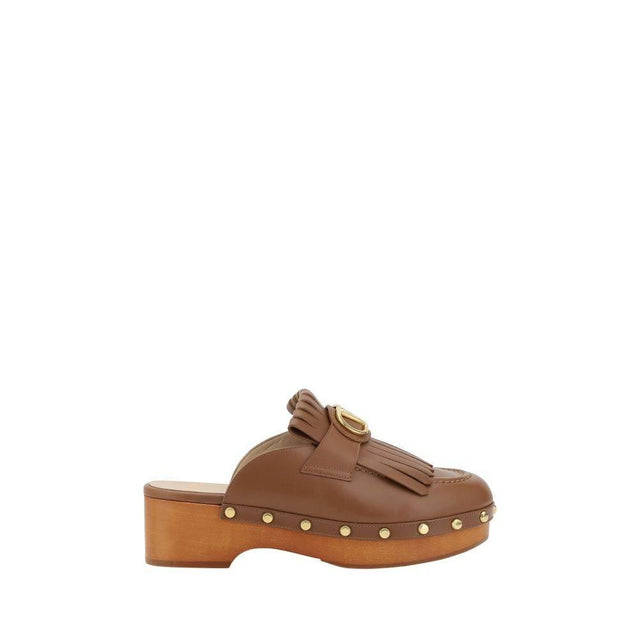 Valentino Garavani Leather Mules - Hilstor
