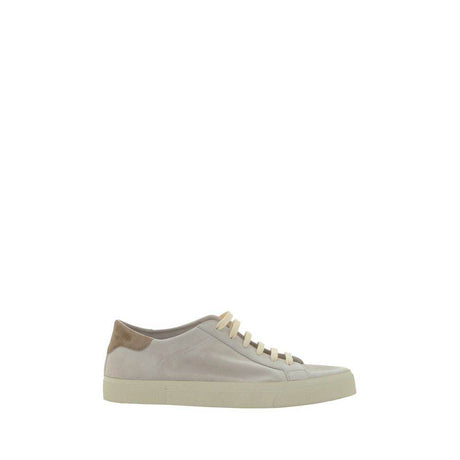 Brunello Cucinelli Cream White Leather Sneakers - Hilstor