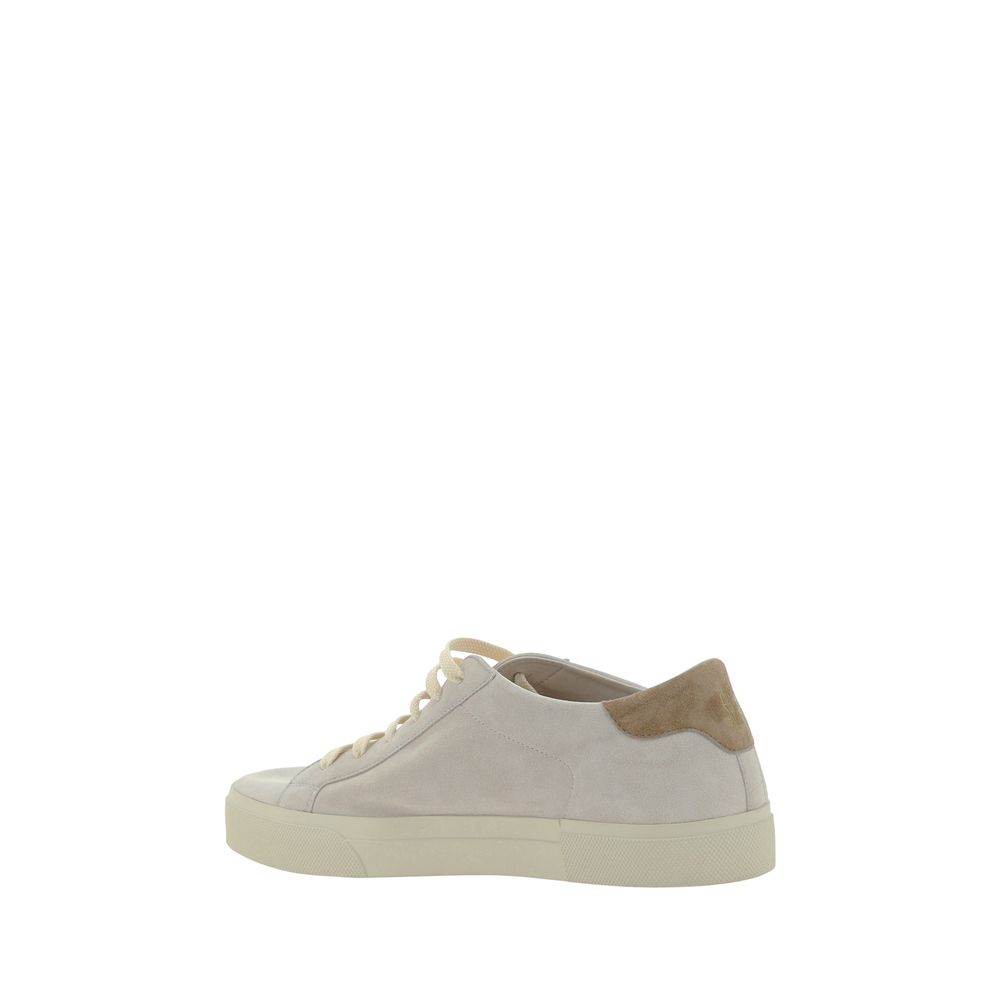Brunello Cucinelli Cream White Leather Sneakers - Hilstor