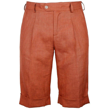 Made in Italy Brown Linen Short - Hilstor