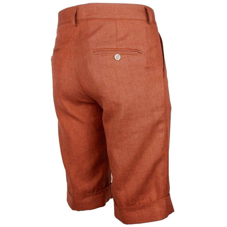 Made in Italy Brown Linen Short - Hilstor