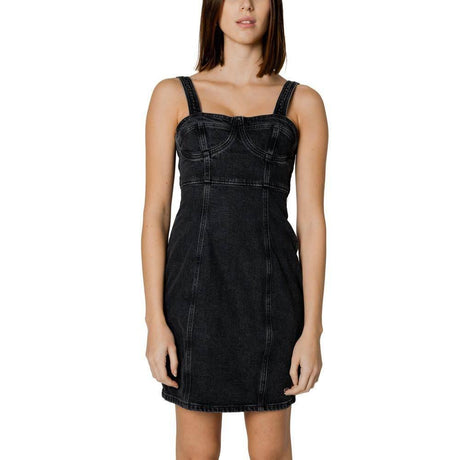 Tommy Hilfiger Jeans Black Recycled Cotton Dress - Hilstor