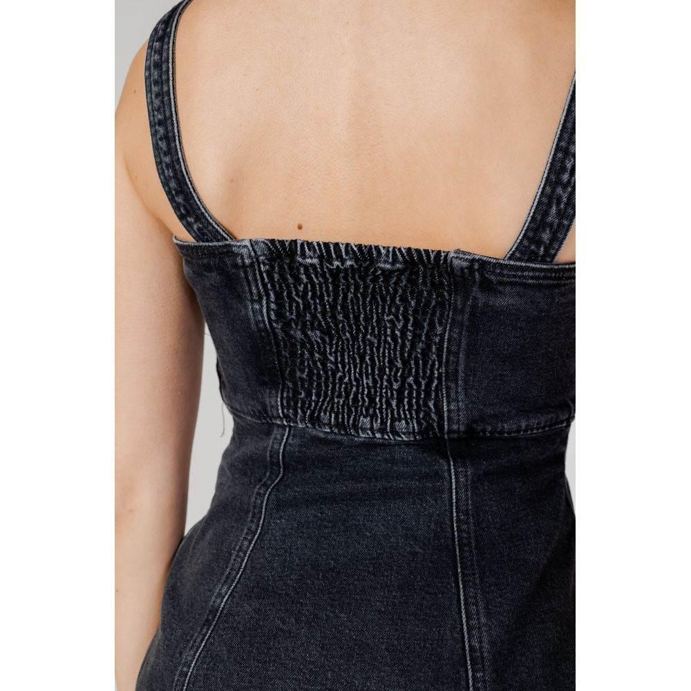 Tommy Hilfiger Jeans Black Recycled Cotton Dress - Hilstor