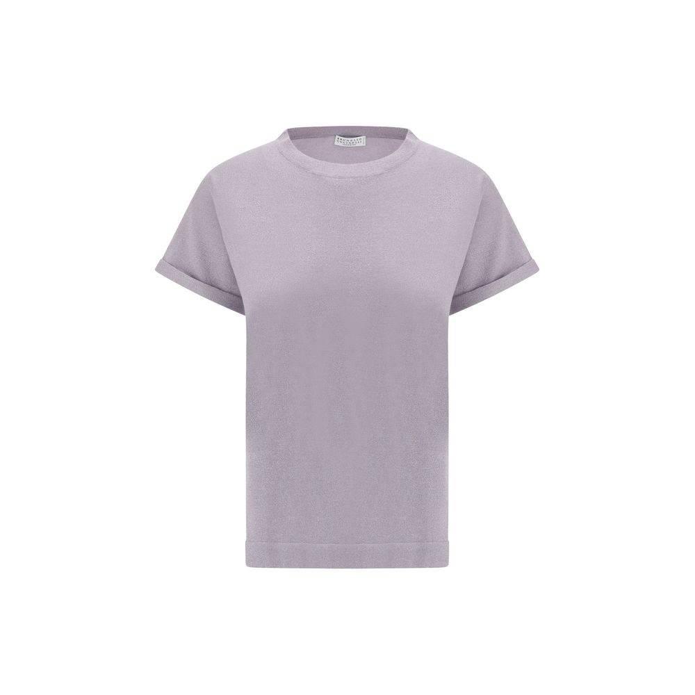 Brunello Cucinelli cashmere glitter T-shirt - Hilstor