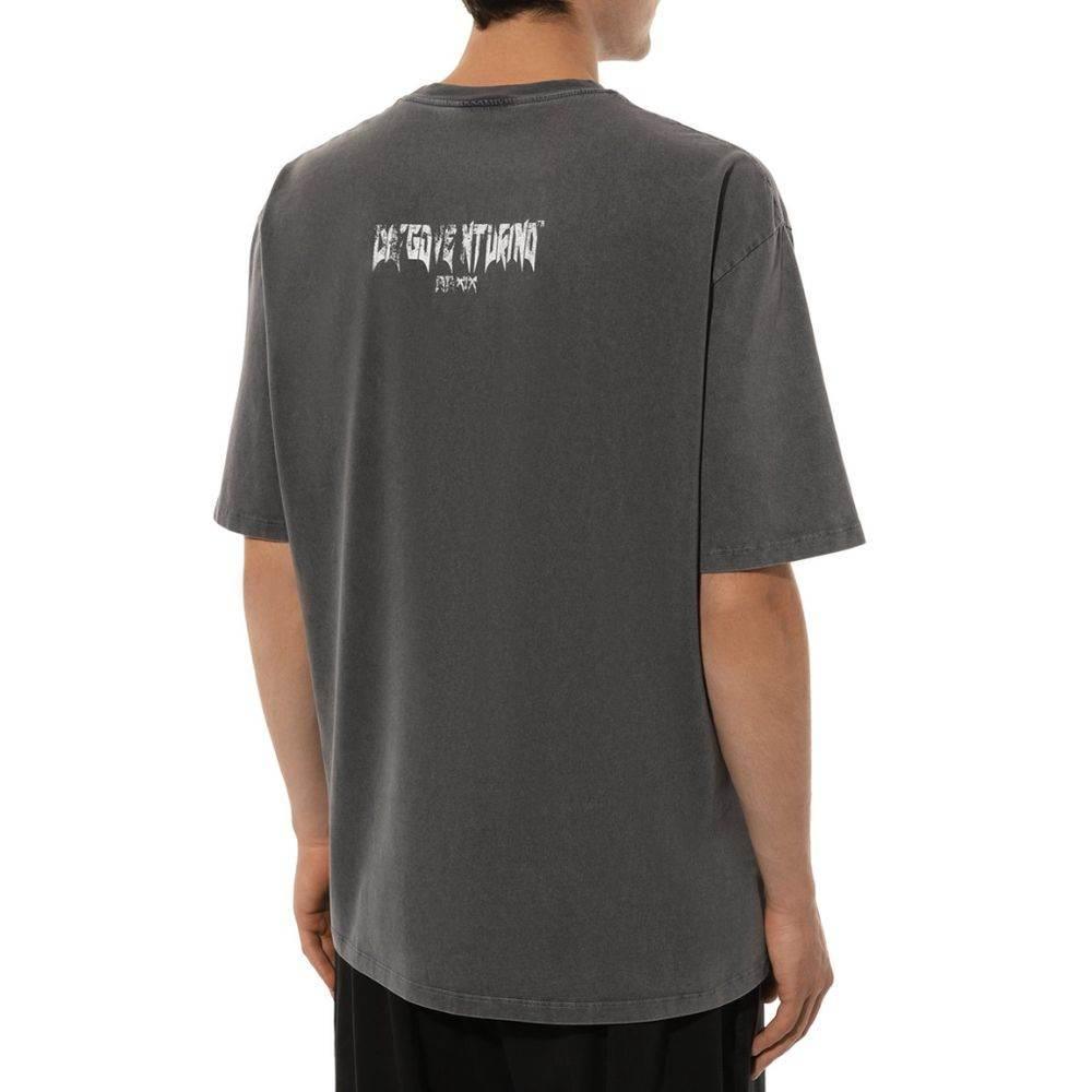 Diego Venturino Gray Cotton T-Shirt - Hilstor