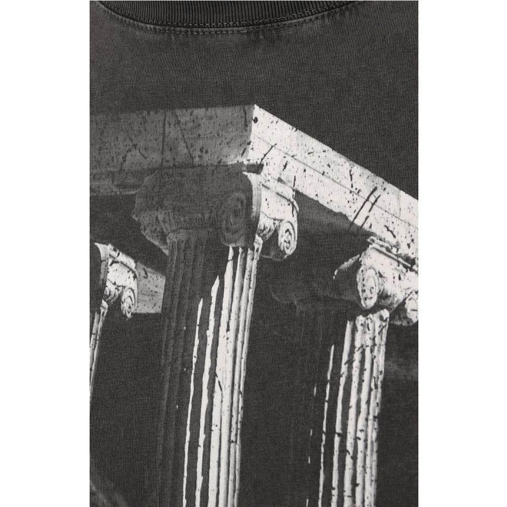 Diego Venturino Gray Cotton T-Shirt - Hilstor