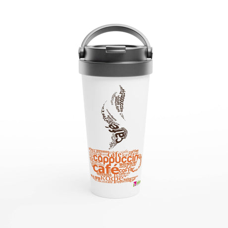 White 15oz Stainless Steel Travel Mug - Hilstor