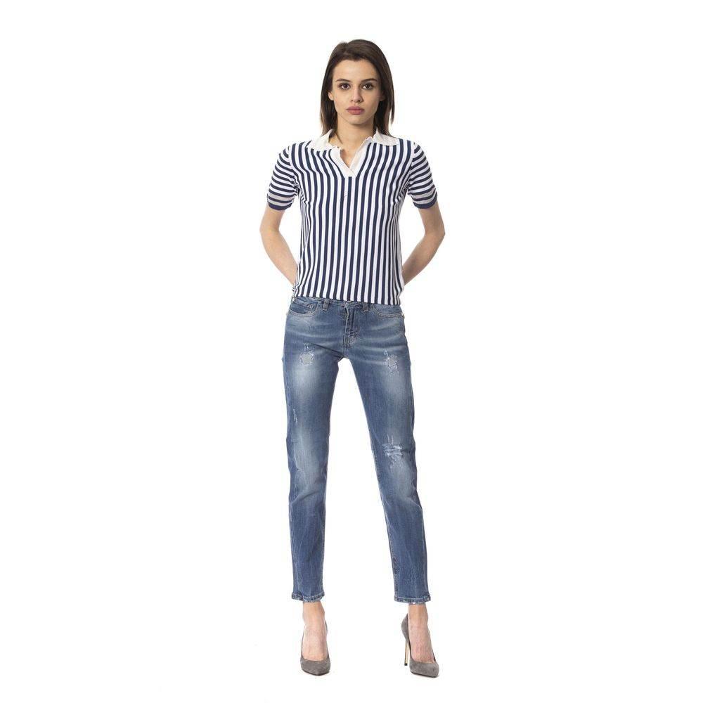 Frankie Morello Blue Other Fibres Women Jeans - Hilstor