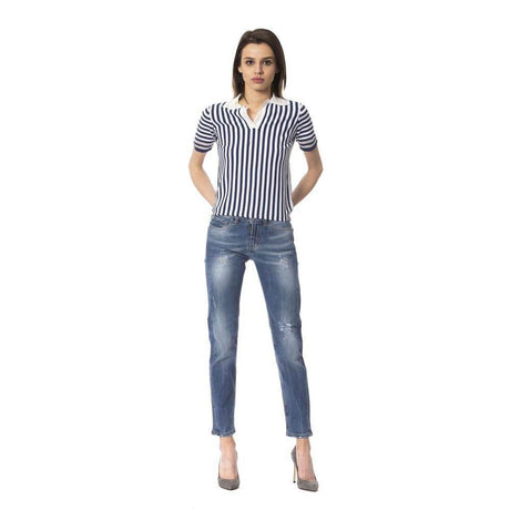Frankie Morello Blue Other Fibres Women Jeans - Hilstor
