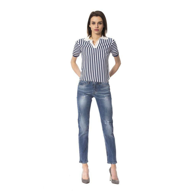 Frankie Morello Blue Other Fibres Women Jeans - Hilstor