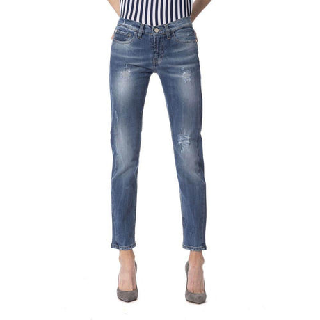 Frankie Morello Blue Other Fibres Women Jeans - Hilstor
