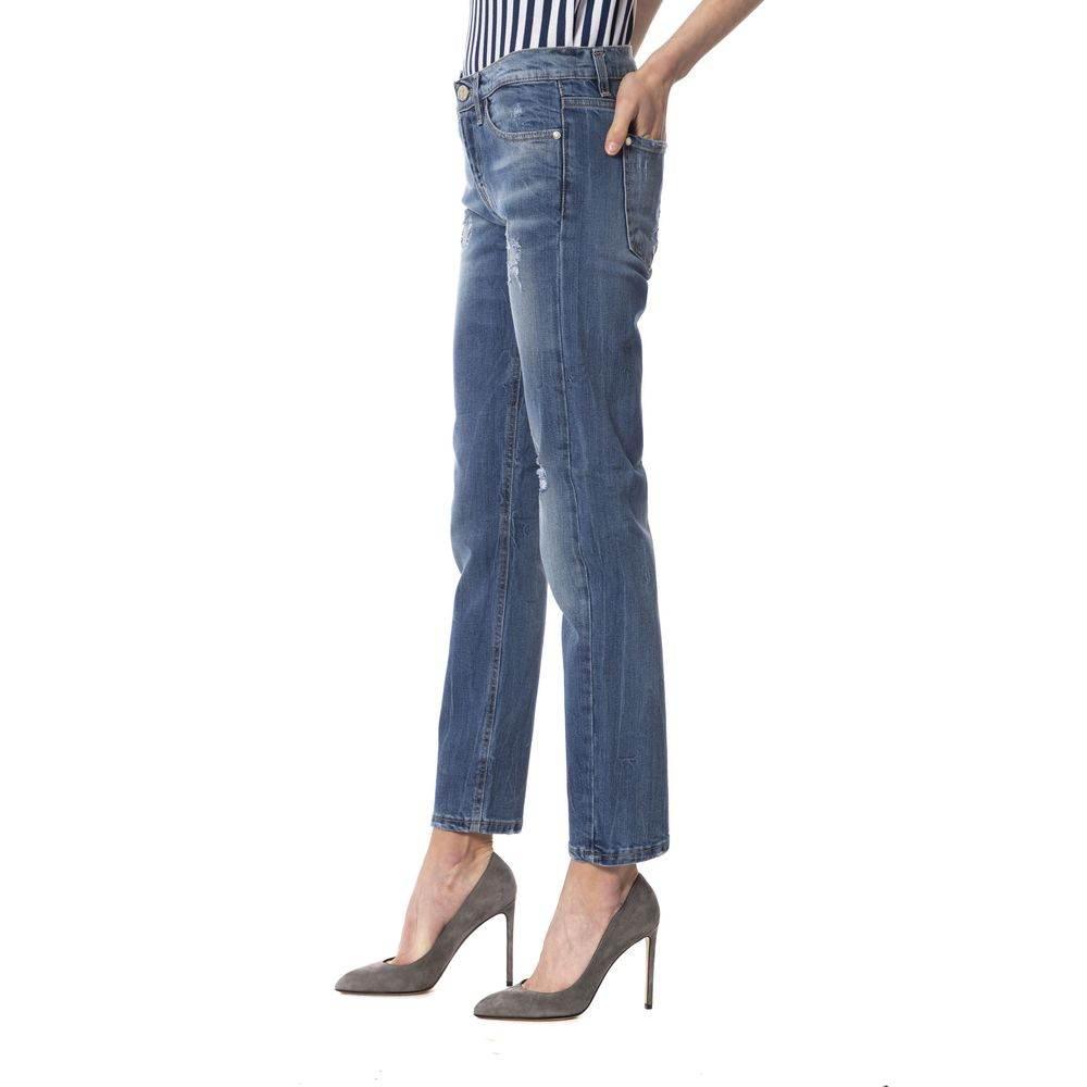 Frankie Morello Blue Other Fibres Women Jeans - Hilstor