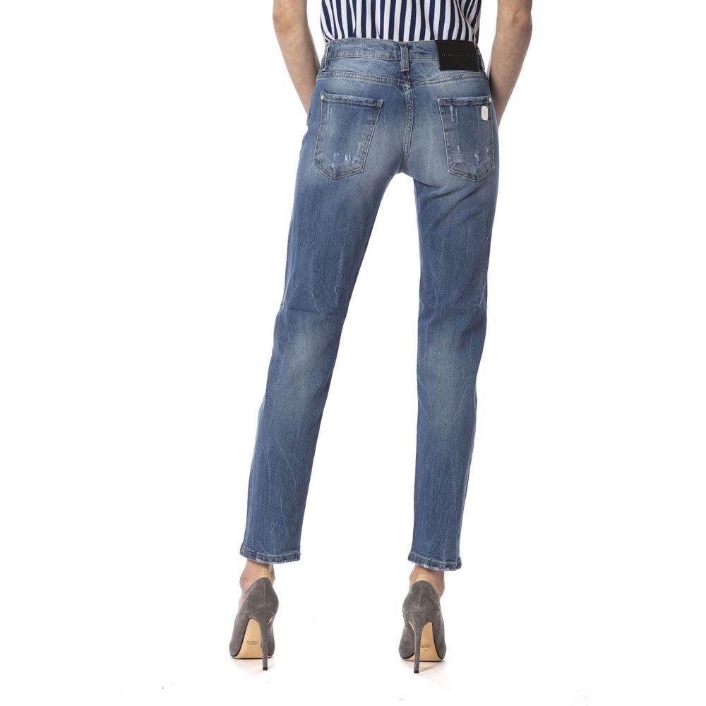 Frankie Morello Blue Other Fibres Women Jeans - Hilstor