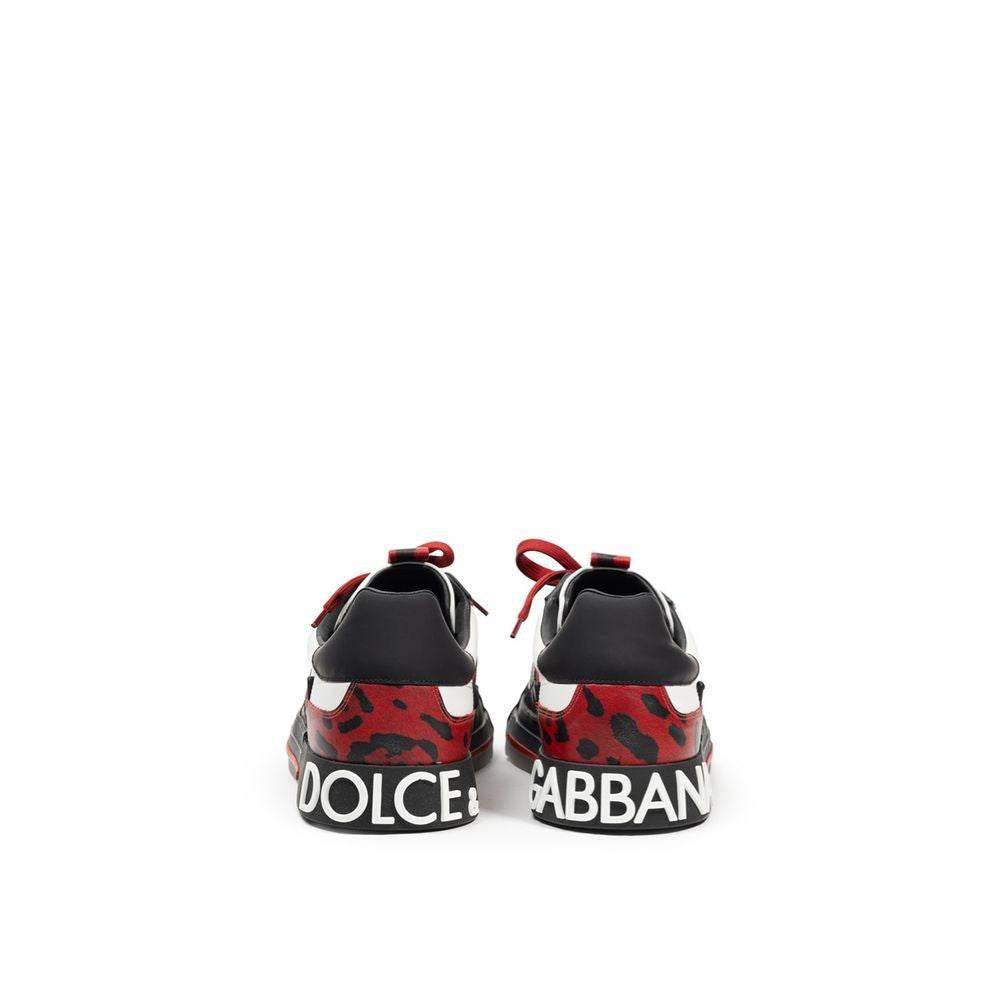 Dolce & Gabbana Black And White Leather Sneaker - Hilstor