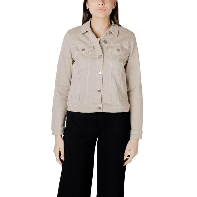 Street One Beige Cotton Jackets & Coat - Hilstor