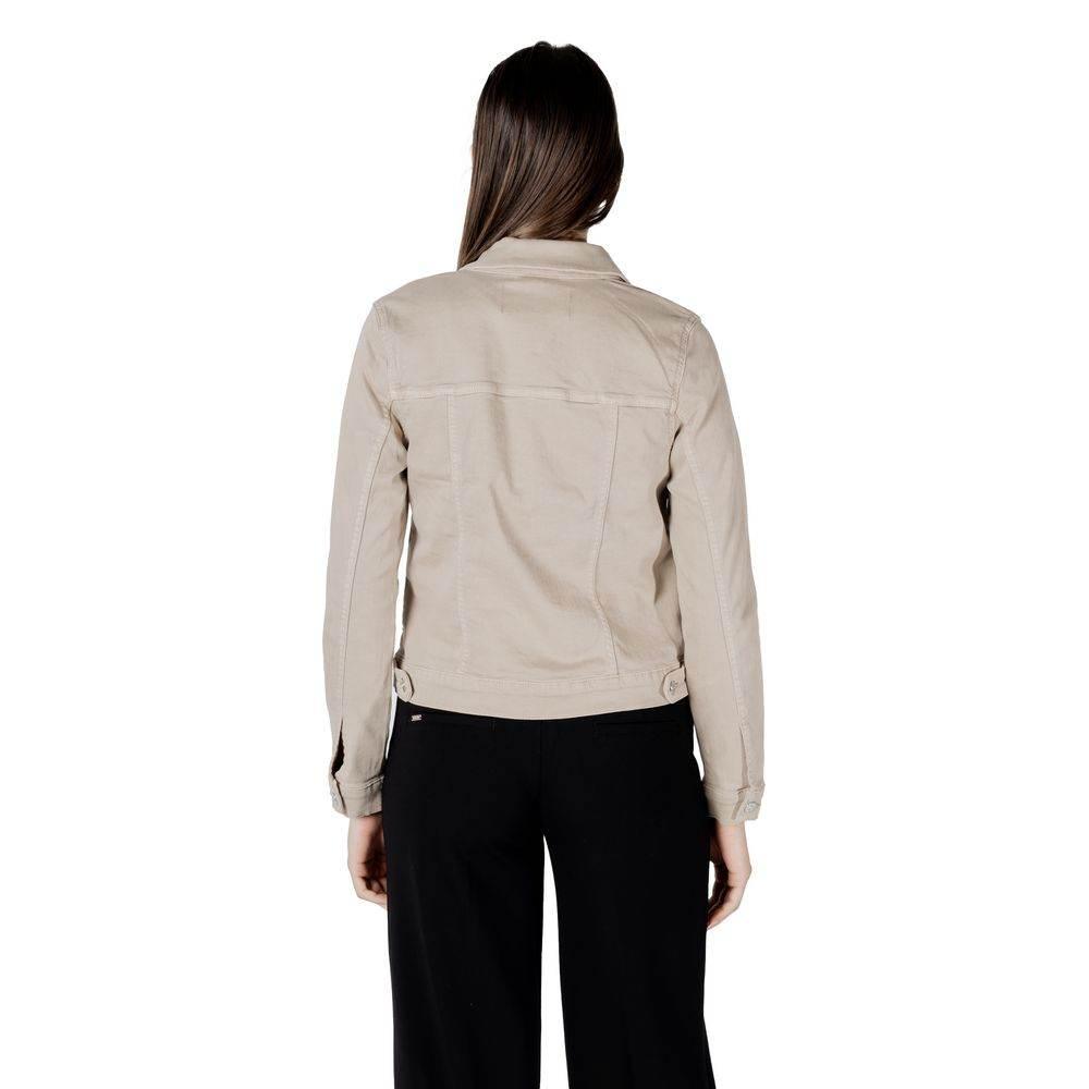 Street One Beige Cotton Jackets & Coat - Hilstor