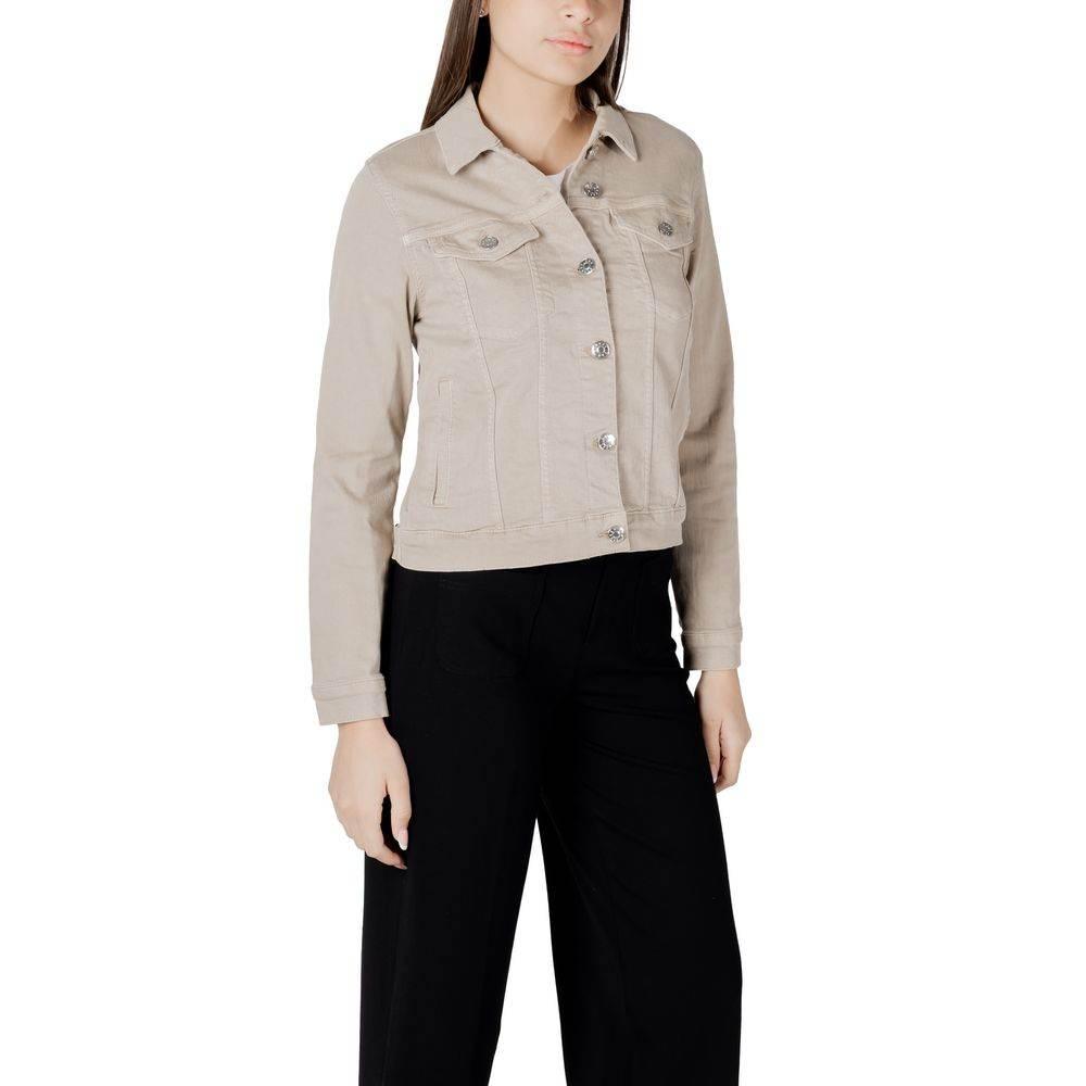 Street One Beige Cotton Jackets & Coat - Hilstor
