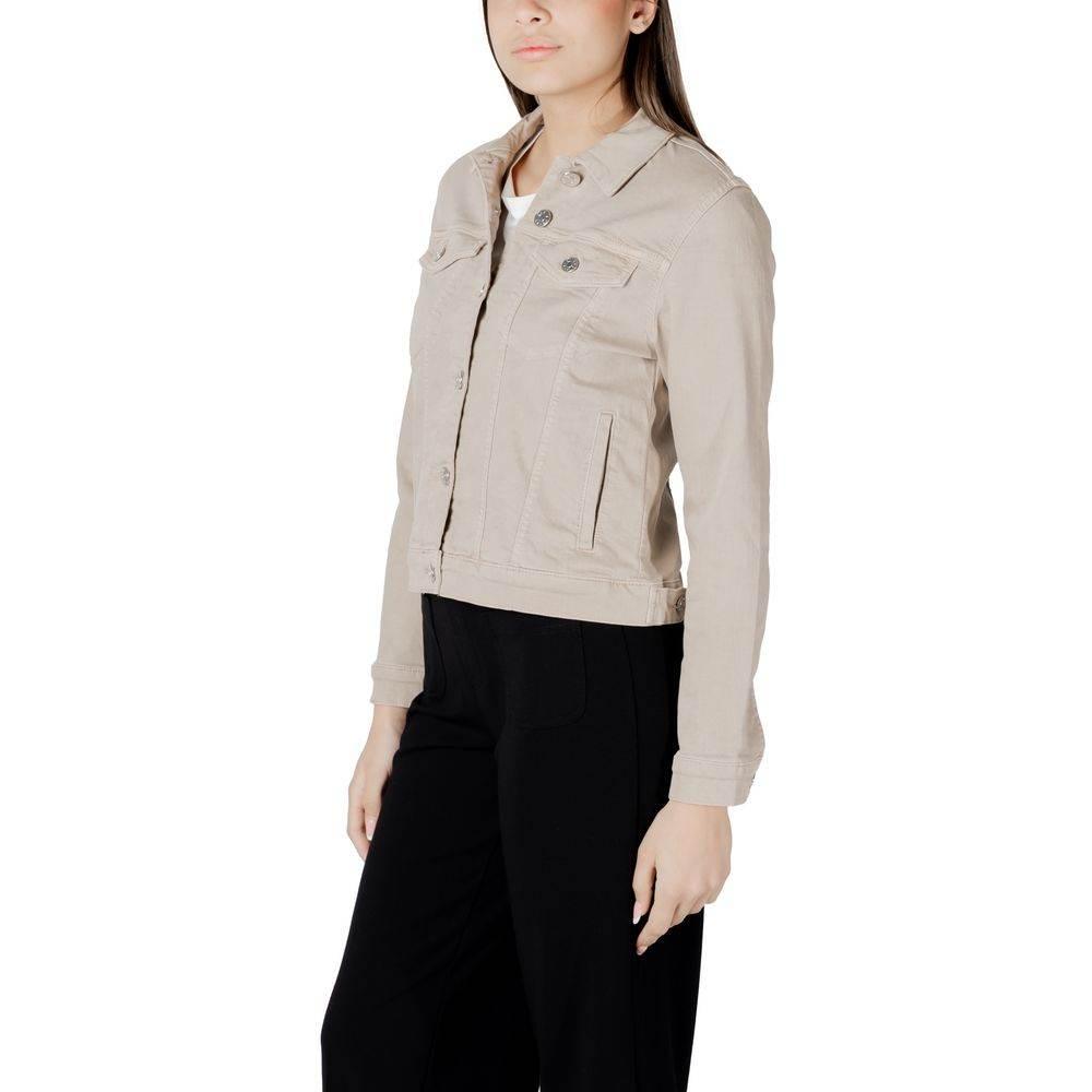 Street One Beige Cotton Jackets & Coat - Hilstor