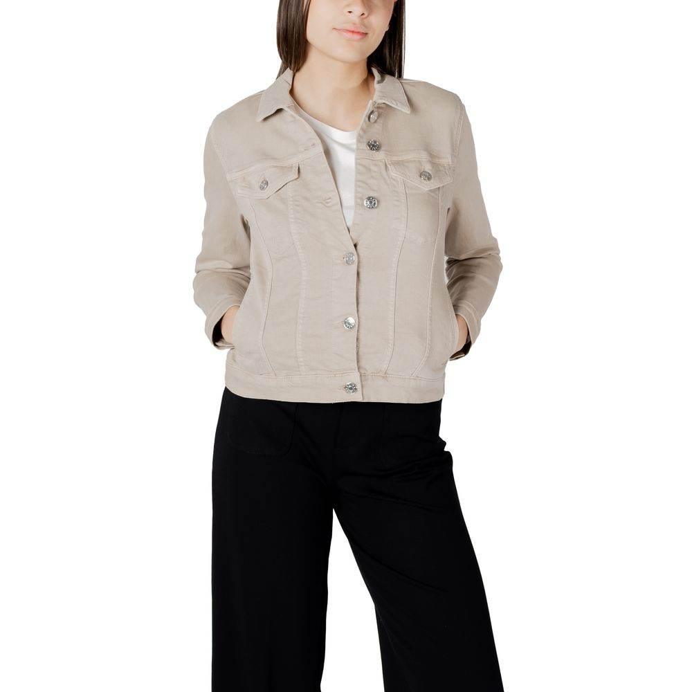 Street One Beige Cotton Jackets & Coat - Hilstor