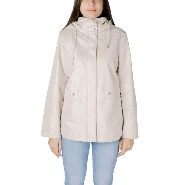 Street One Beige Cotton Jackets & Coat - Hilstor