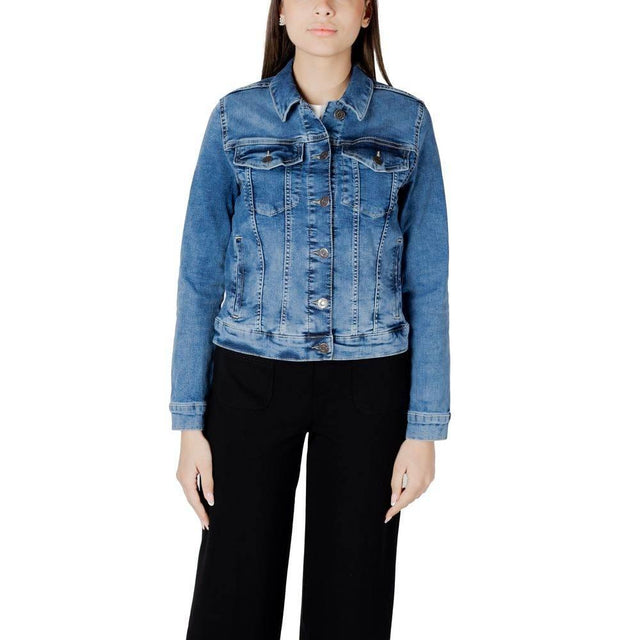 Street One Blue Cotton Jackets & Coat - Hilstor