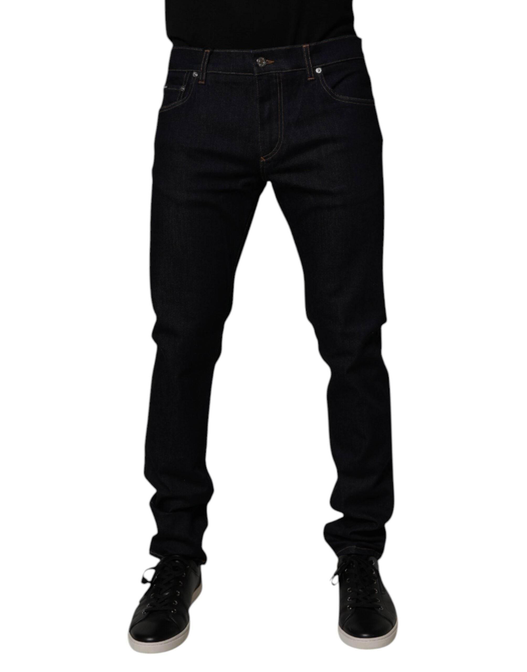 Dolce & Gabbana Black Cotton Stretch Men Skinny Denim Jeans - Hilstor