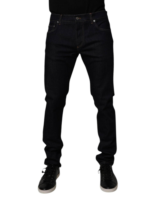 Dolce & Gabbana Black Cotton Stretch Men Skinny Denim Jeans - Hilstor