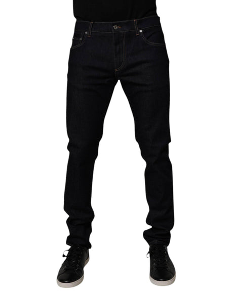 Dolce & Gabbana Black Cotton Stretch Men Skinny Denim Jeans - Hilstor