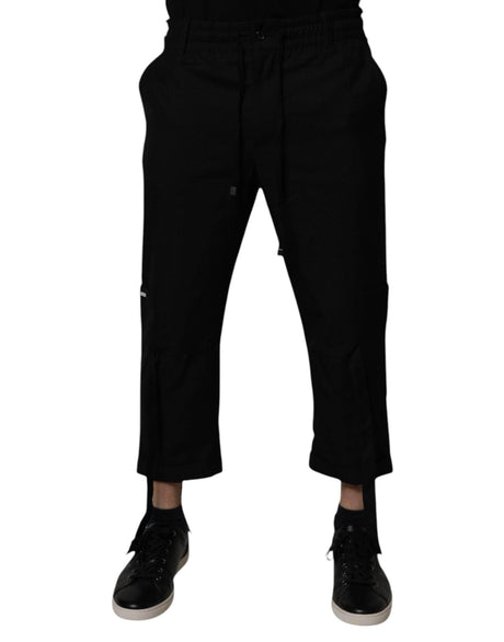 Dolce & Gabbana Black Polyester Men Cropped Pants - Hilstor