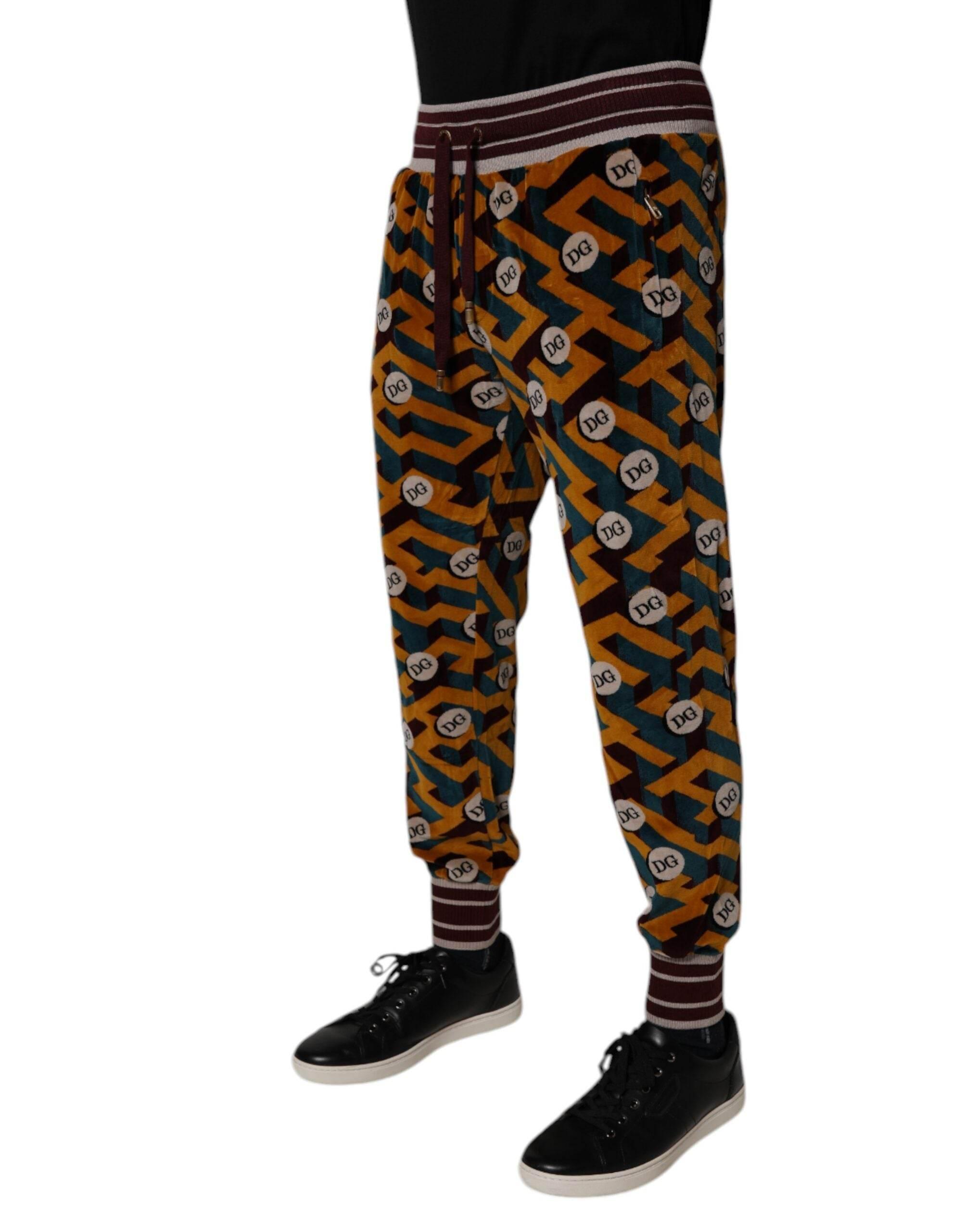 Dolce & Gabbana Multicolor Logo Monogram Jogger Sweatpants Pants - Hilstor