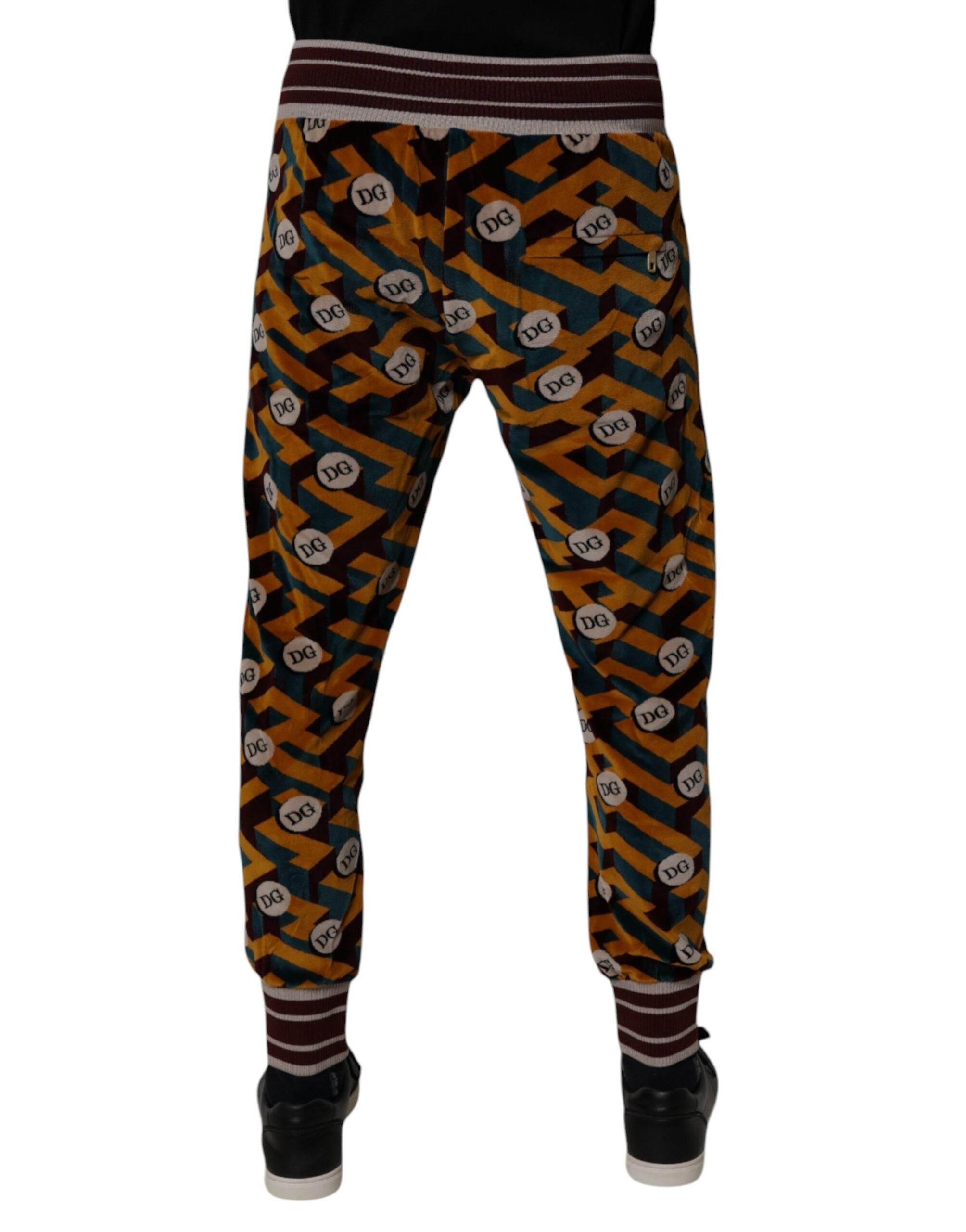 Dolce & Gabbana Multicolor Logo Monogram Jogger Sweatpants Pants - Hilstor