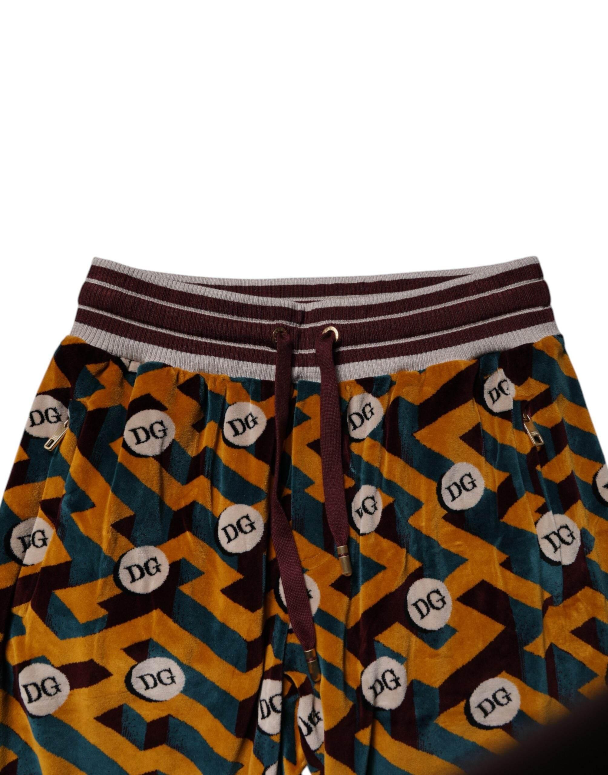 Dolce & Gabbana Multicolor Logo Monogram Jogger Sweatpants Pants - Hilstor