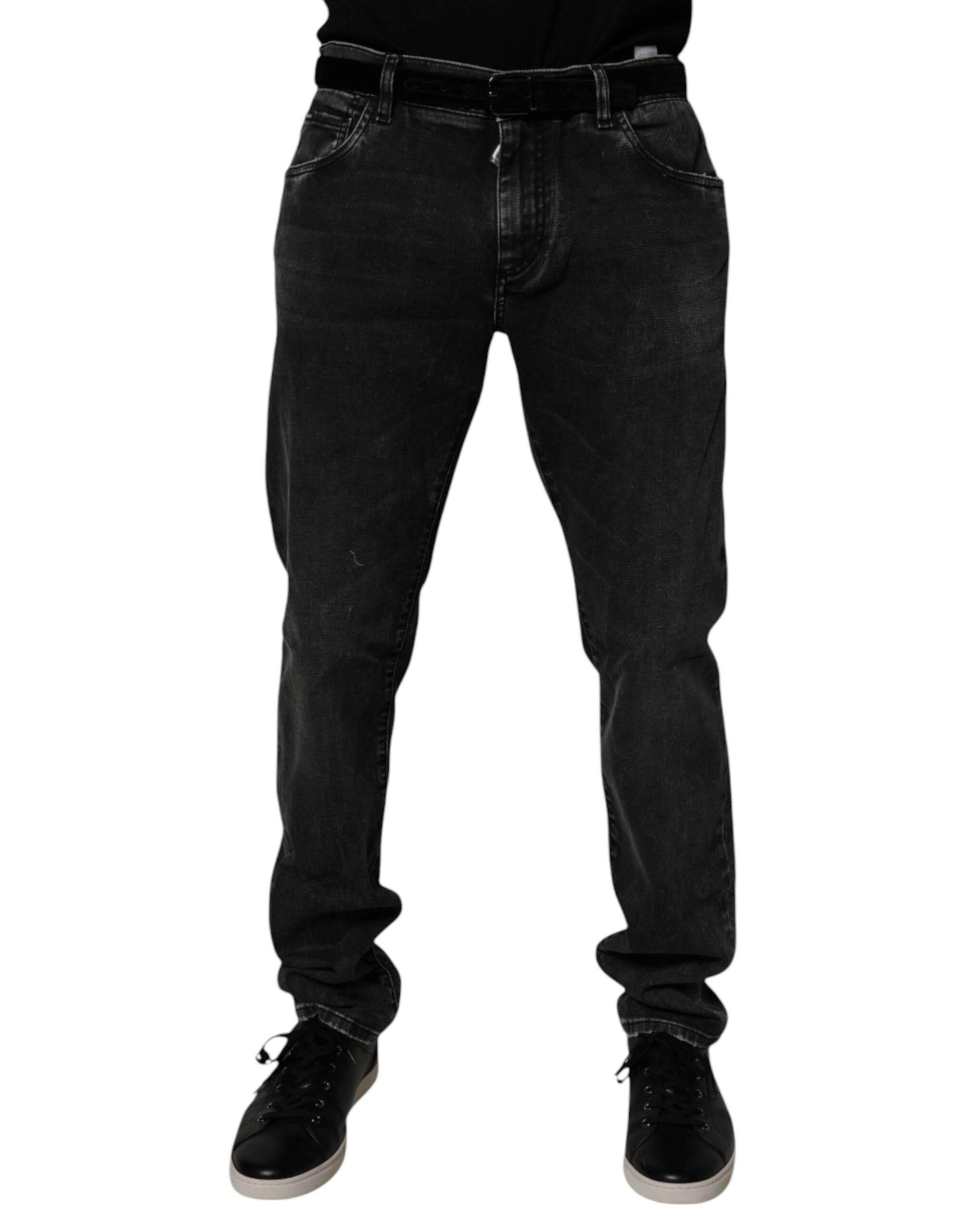 Dolce & Gabbana Black Cotton Stretch Men Skinny Denim Jeans - Hilstor