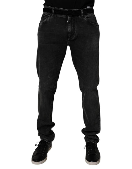 Dolce & Gabbana Black Cotton Stretch Men Skinny Denim Jeans - Hilstor