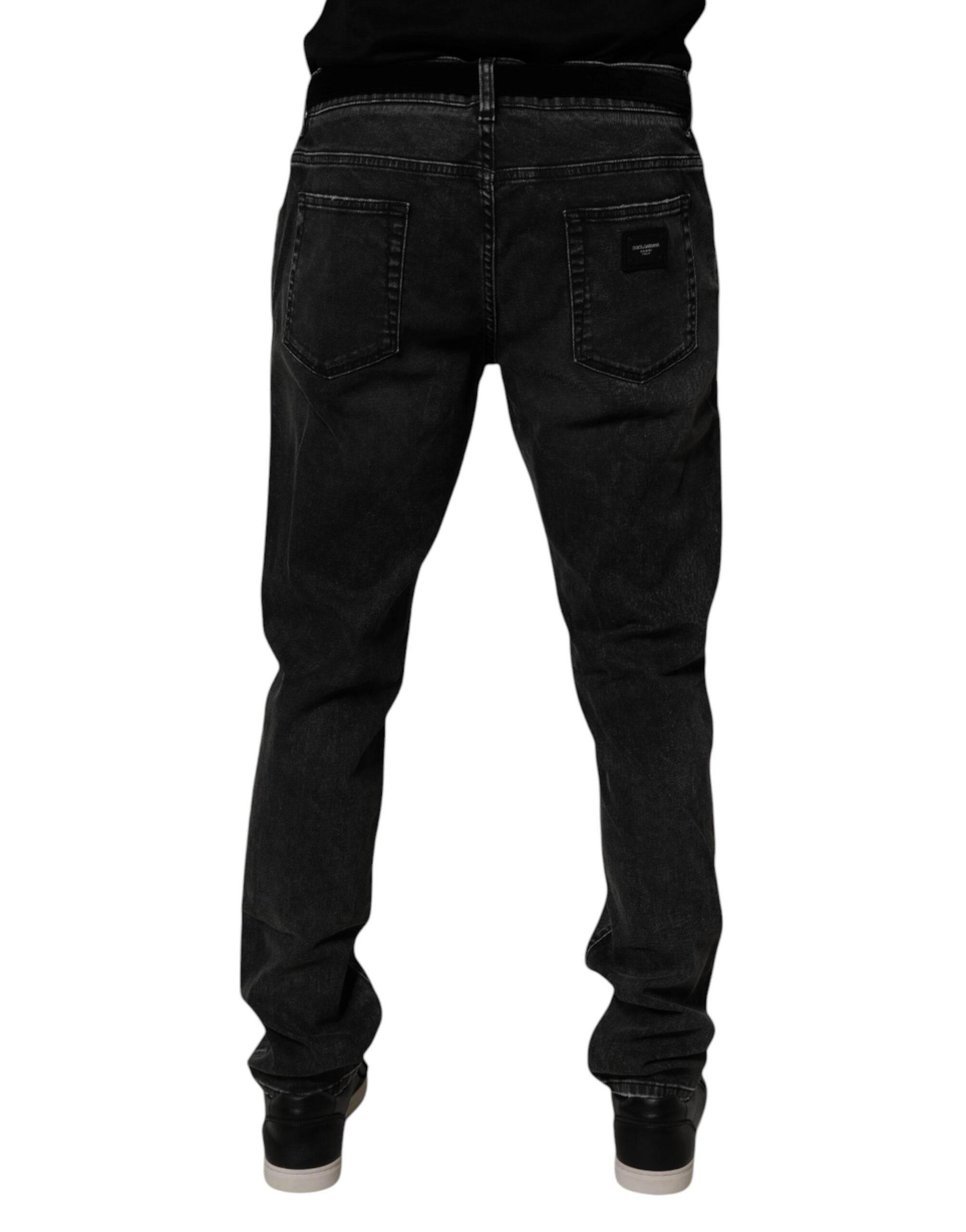 Dolce & Gabbana Black Cotton Stretch Men Skinny Denim Jeans - Hilstor