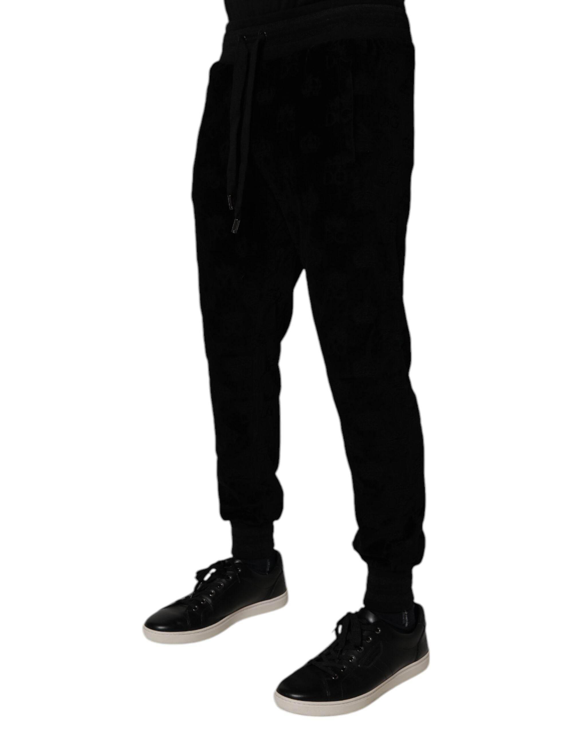 Dolce & Gabbana Black Cotton Jogger Men Sweatpants Pants - Hilstor