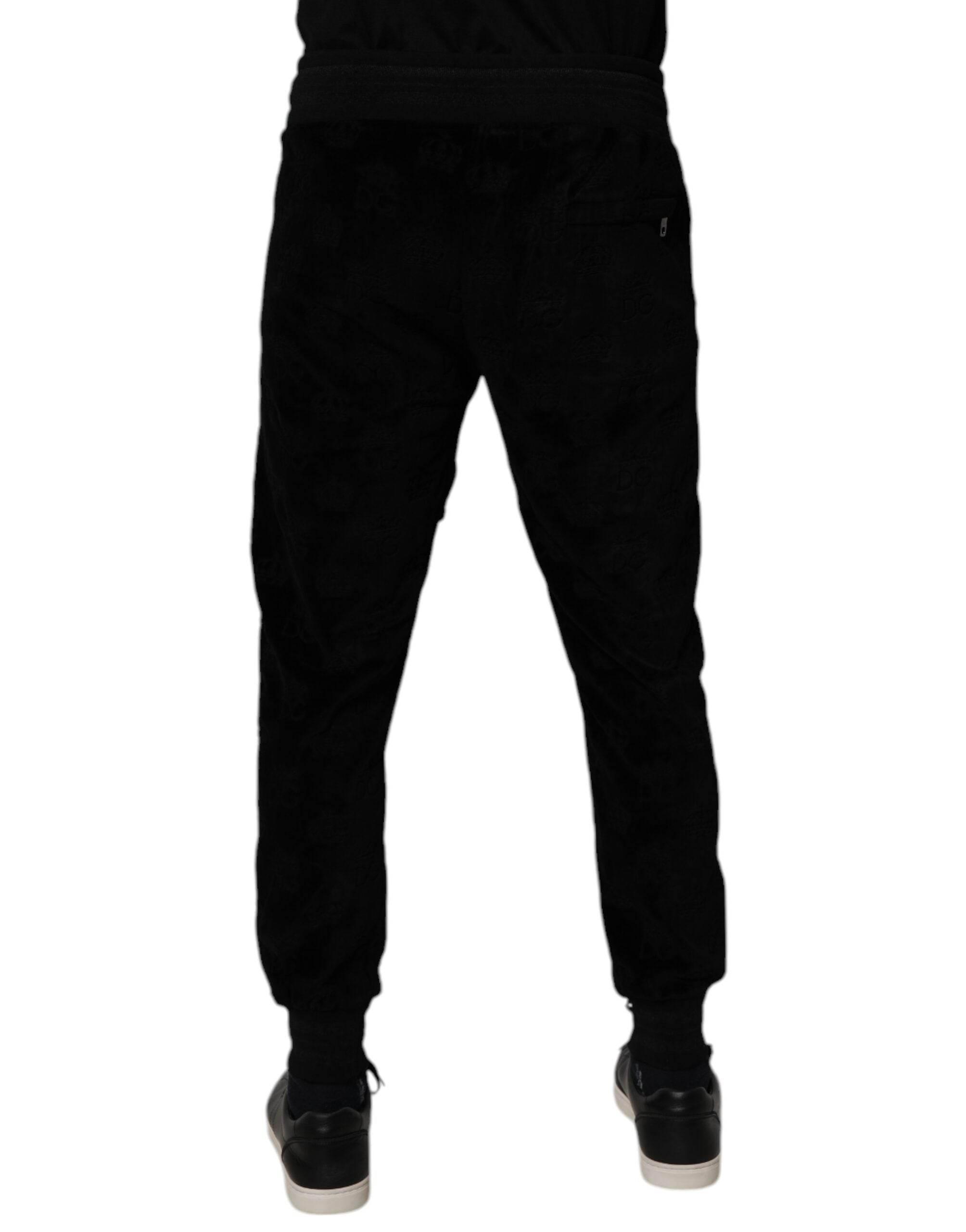 Dolce & Gabbana Black Cotton Jogger Men Sweatpants Pants - Hilstor