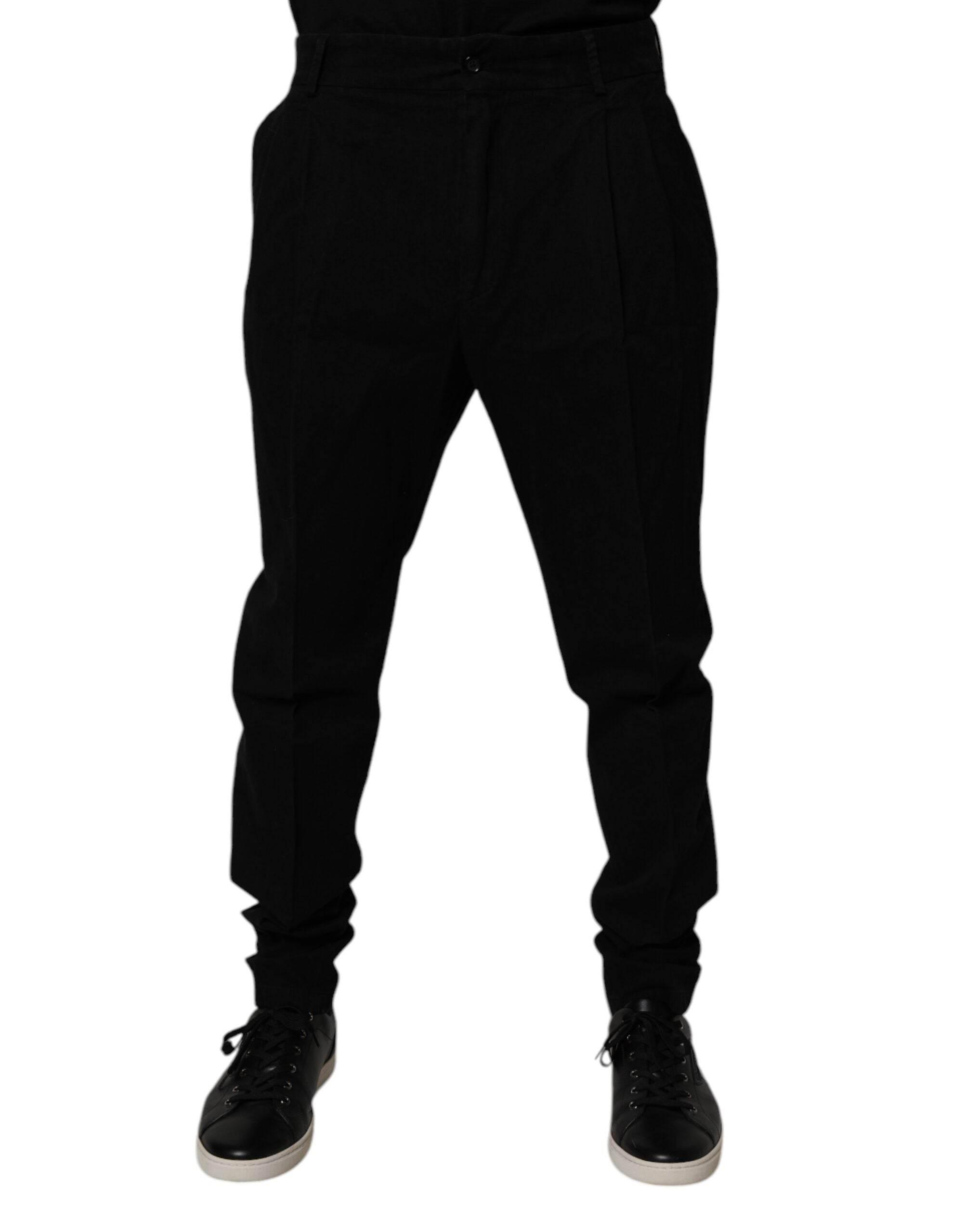 Dolce & Gabbana Black Cotton Stretch Skinny Pants - Hilstor