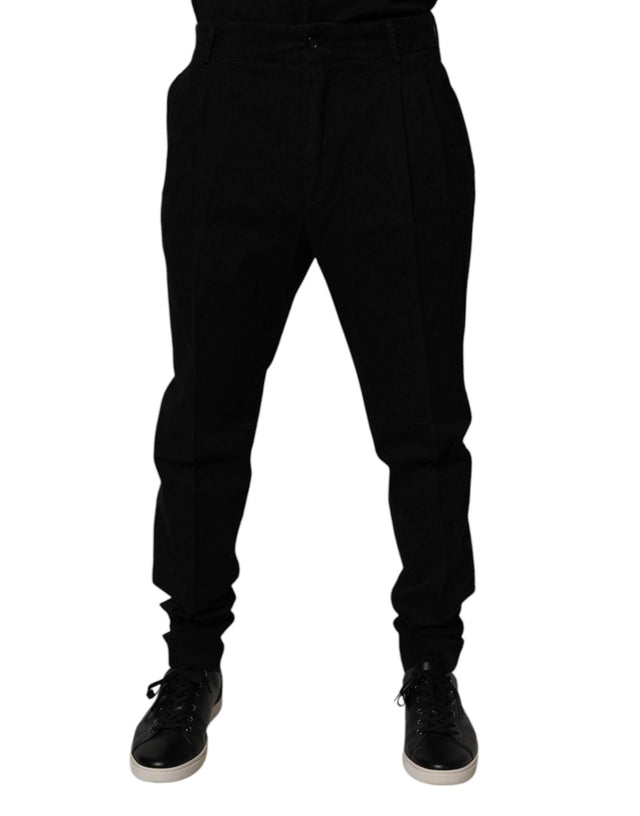 Dolce & Gabbana Black Cotton Stretch Skinny Pants - Hilstor