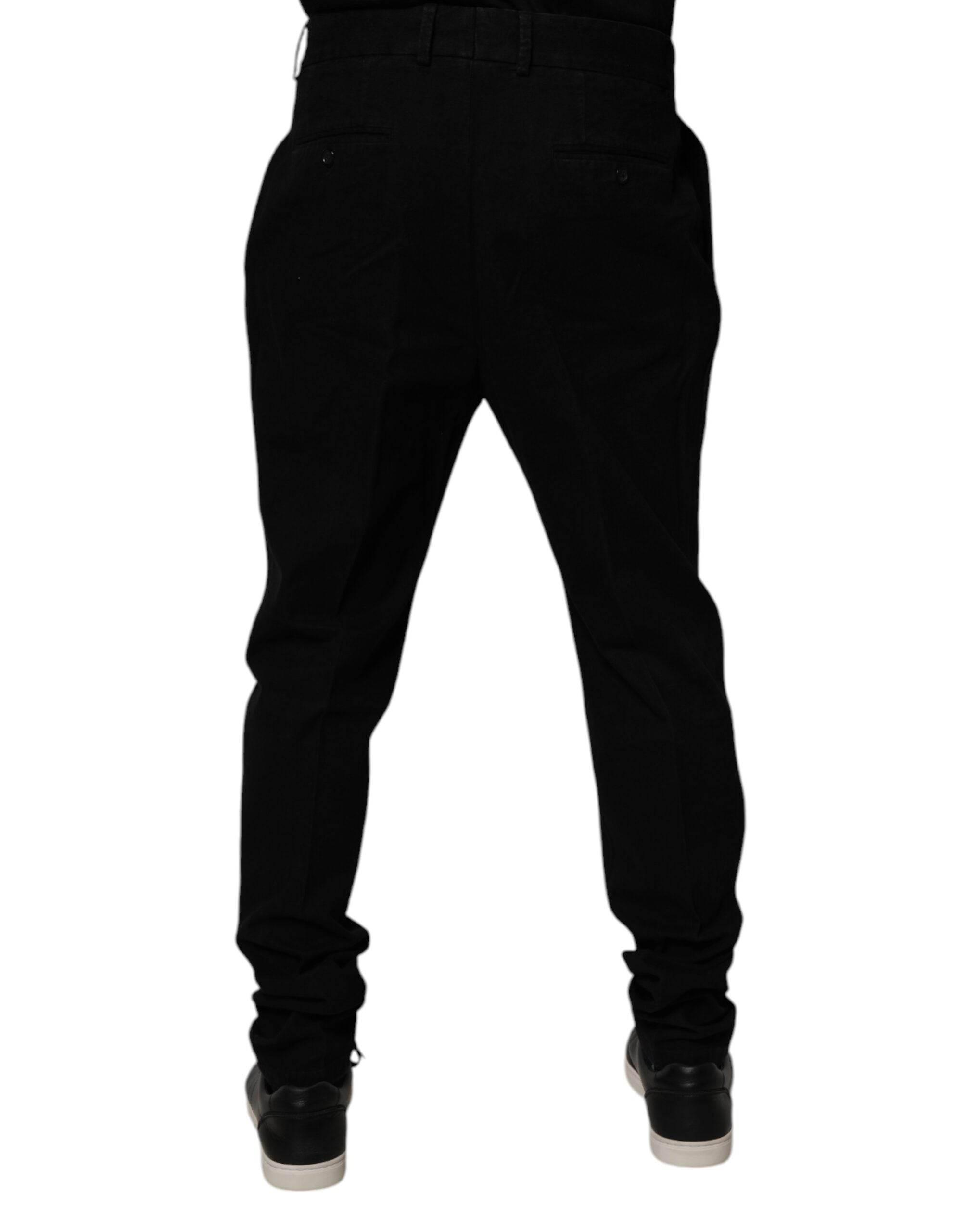 Dolce & Gabbana Black Cotton Stretch Skinny Pants - Hilstor
