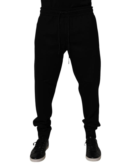 Dolce & Gabbana Black Cotton Blend Jogger Sweatpants Pants - Hilstor