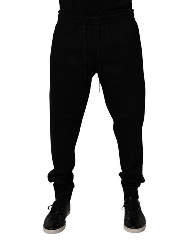 Dolce & Gabbana Black Cotton Blend Jogger Sweatpants Pants - Hilstor