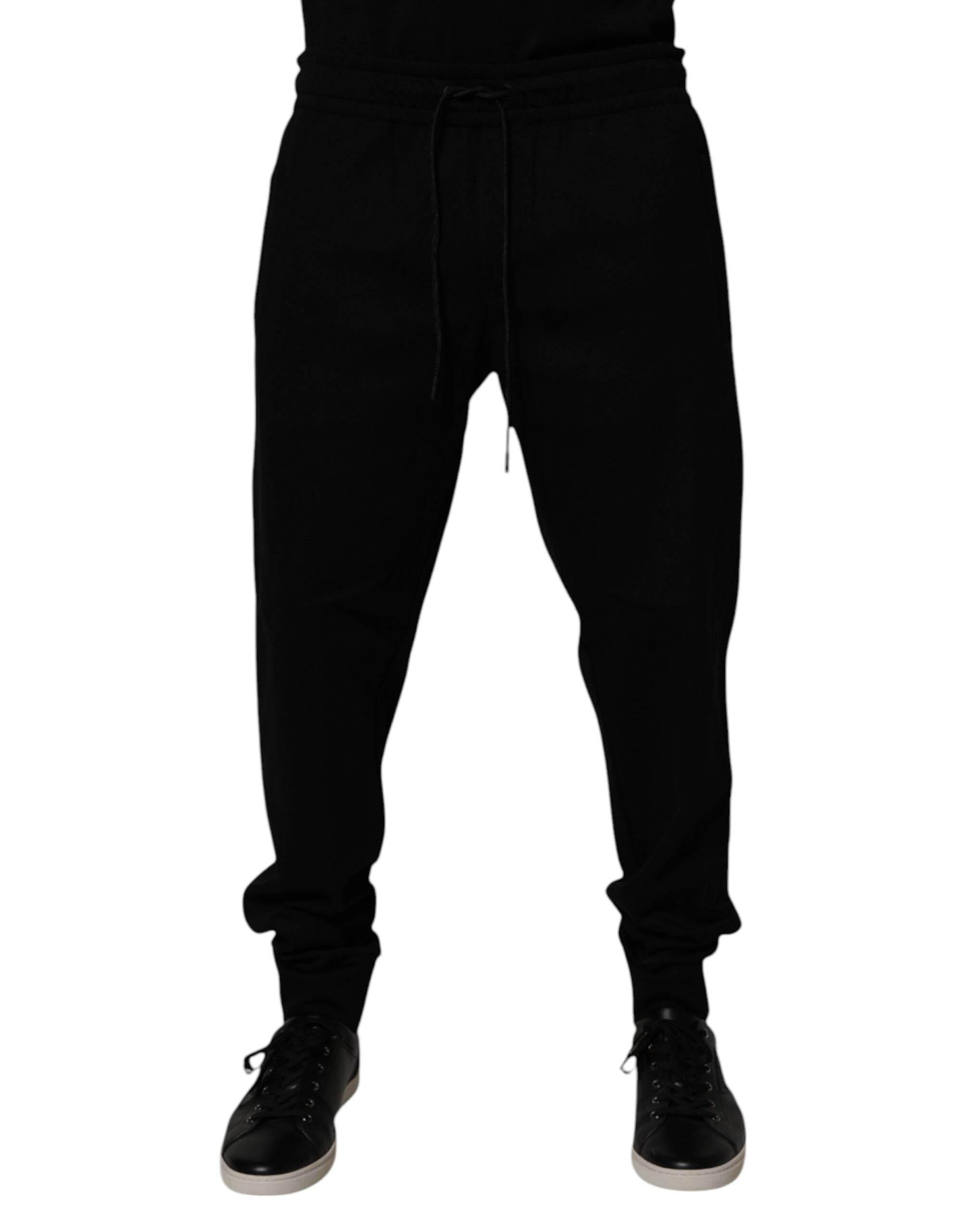 Dolce & Gabbana Black Cotton Blend Jogger Sweatpants Pants - Hilstor